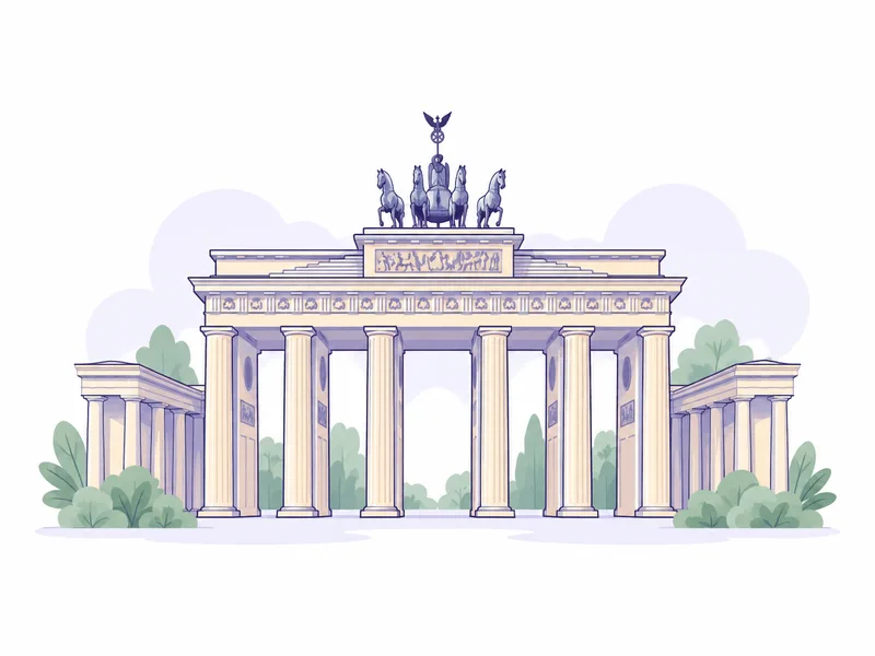 An illustration of the Brandenburg Gate in Berlin.