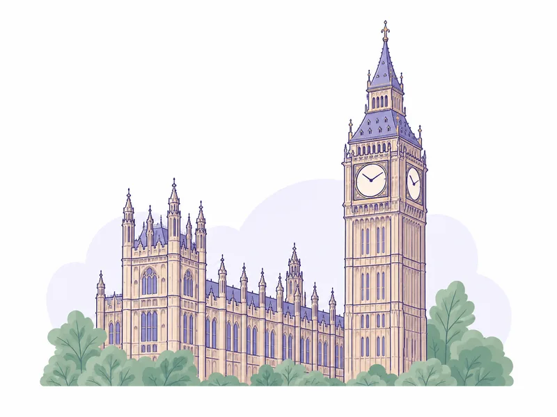 An illustration of Elizabeth Tower in London.